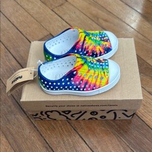 NIB NWT Native Kids Shoes Size C4- Colorful Tie-Dye Slip-On
